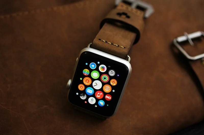 AWBF03-D48 GOLD handgefertigt Vintage Leder Uhrenarmband incl. Lugs Adapter für Apple Watch 1 und 2 (oder Apple Watch Sport) 42mm oder 38mm – Bild 4